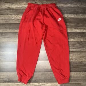 Nike Sportswear Club Fleece Joggers Kids XL(14-16) Red Tapered Sweatpants